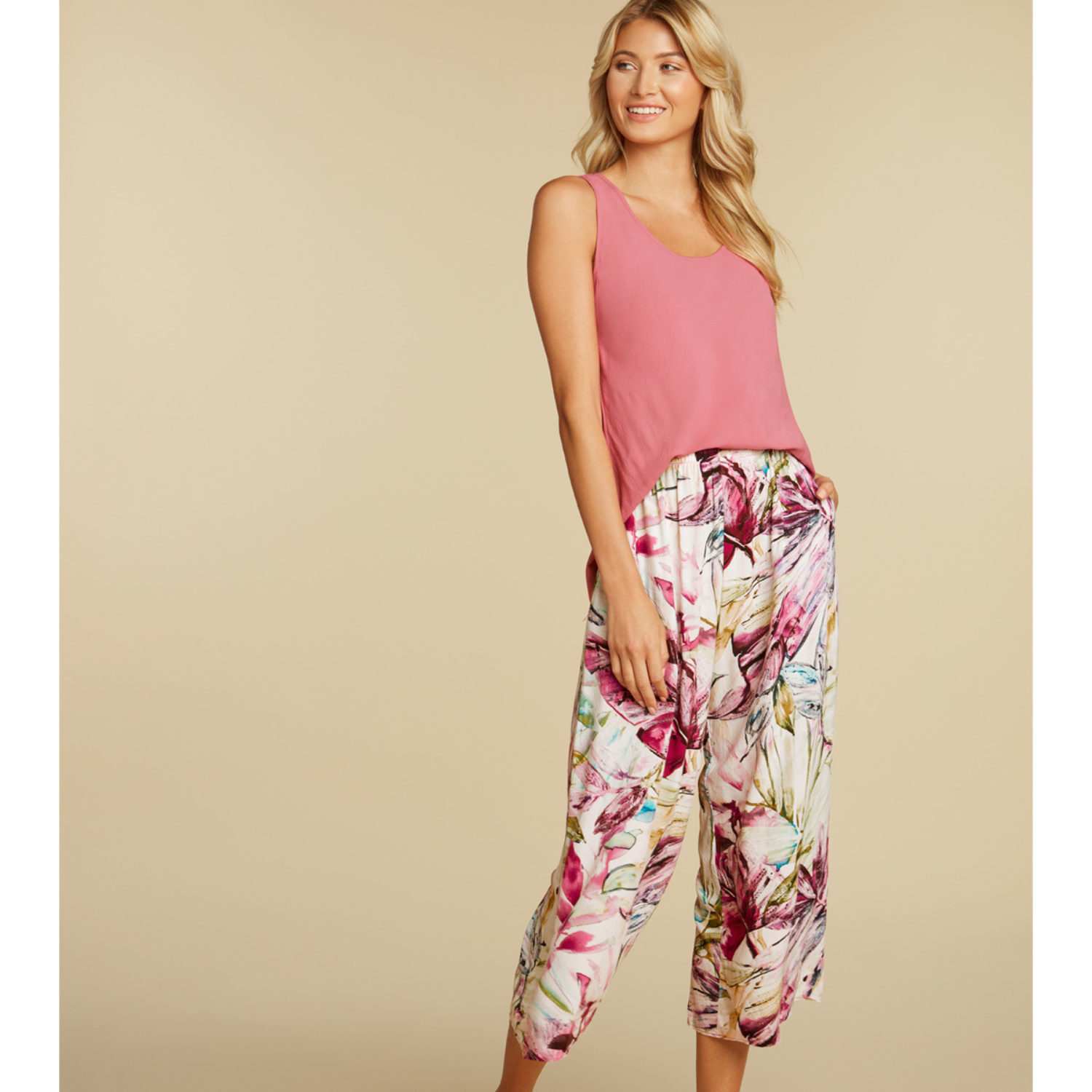 Wide Leg Crop - Wind Palm