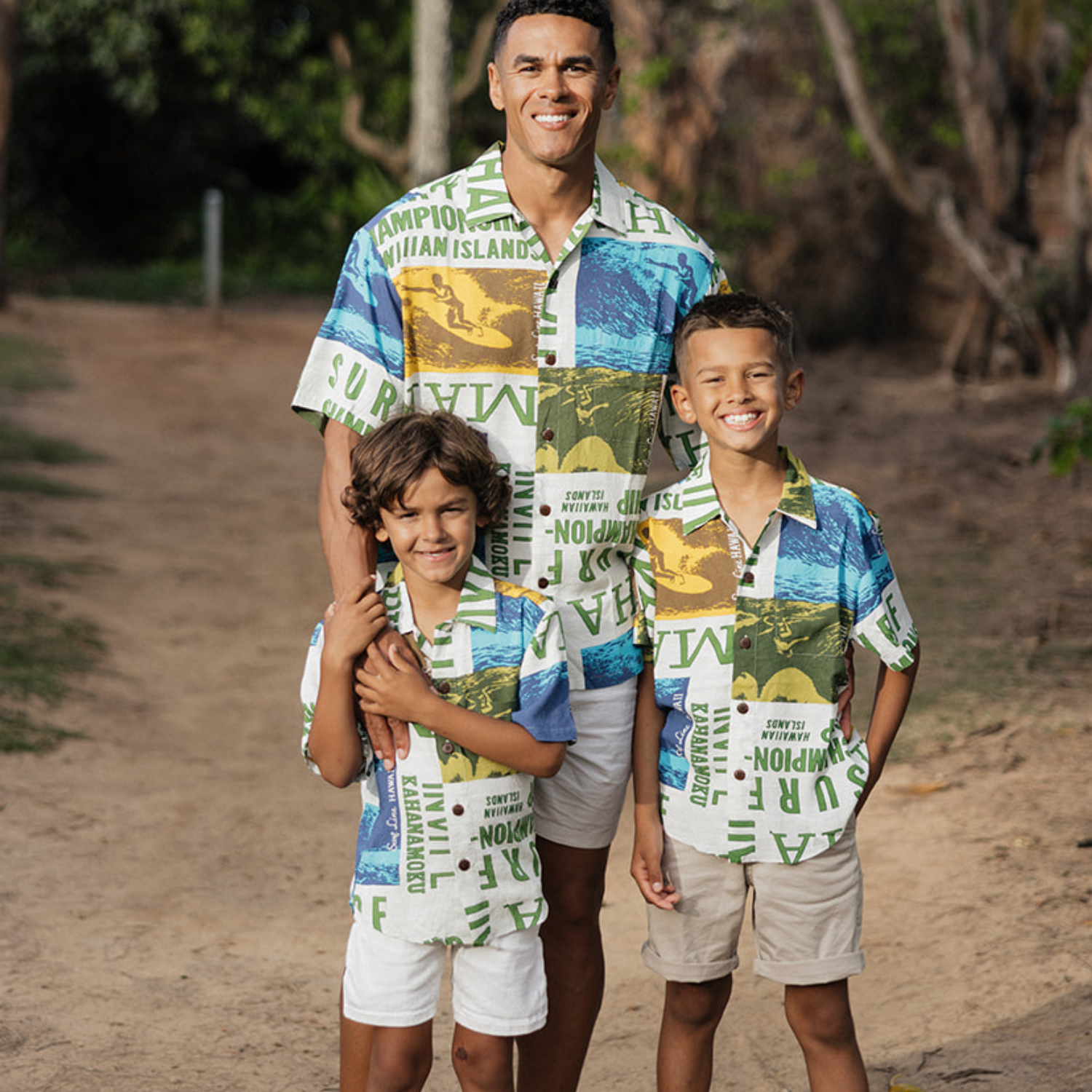 Boys Rayon Shirt: XS(4/5 - L(12/14) - Surf Contest White