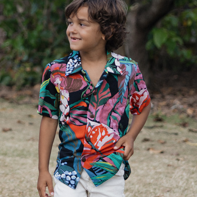 Boys Rayon Shirt: XS(4/5 - L(12/14) - Floraison