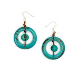 Tagua Nut Lorena Earrings - Turquoise