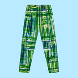 Fleece Retro Pants - Winter Plaid Green