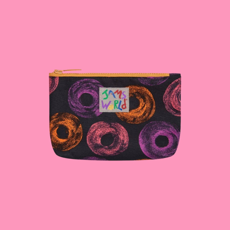 Jams World Go-To Lined Zip Pouch - Neon Donuts