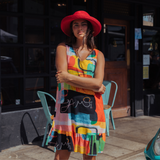 Ruffle Dress - Color Block