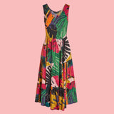 Long Ruffle Dress - Fern Grotto