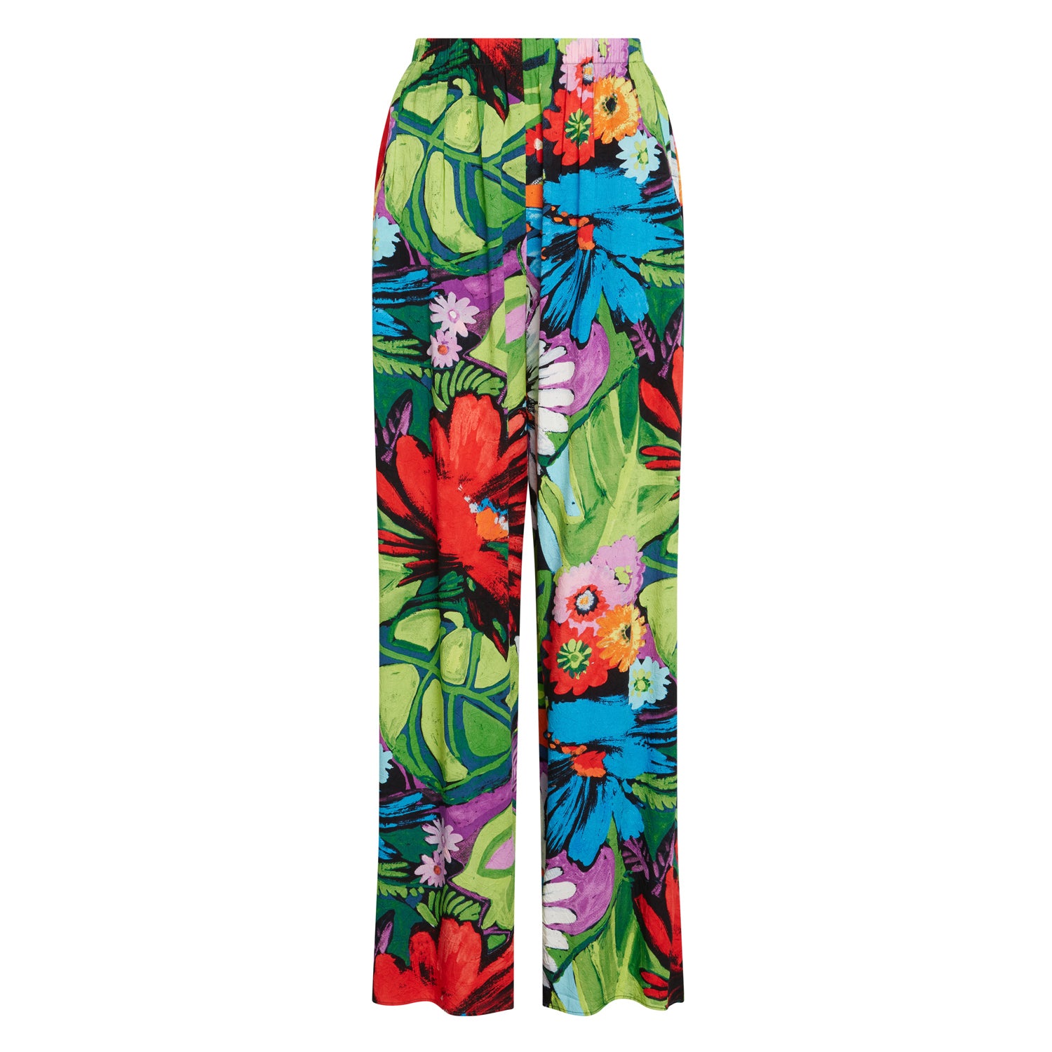 Long Wide Leg Pants - Flower Vibes