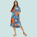 Shirt Dress - Tradewinds Retro Blue