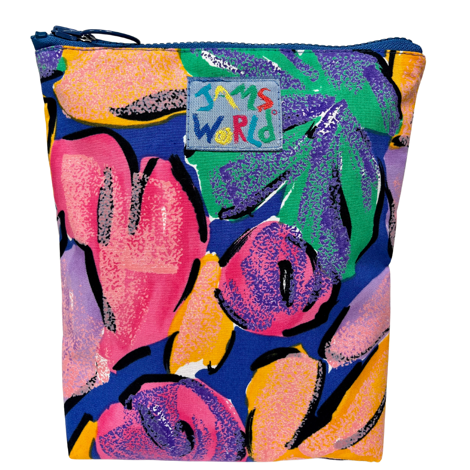 Jams World Lined Vertical Zip Pouch - Purple Bouquet