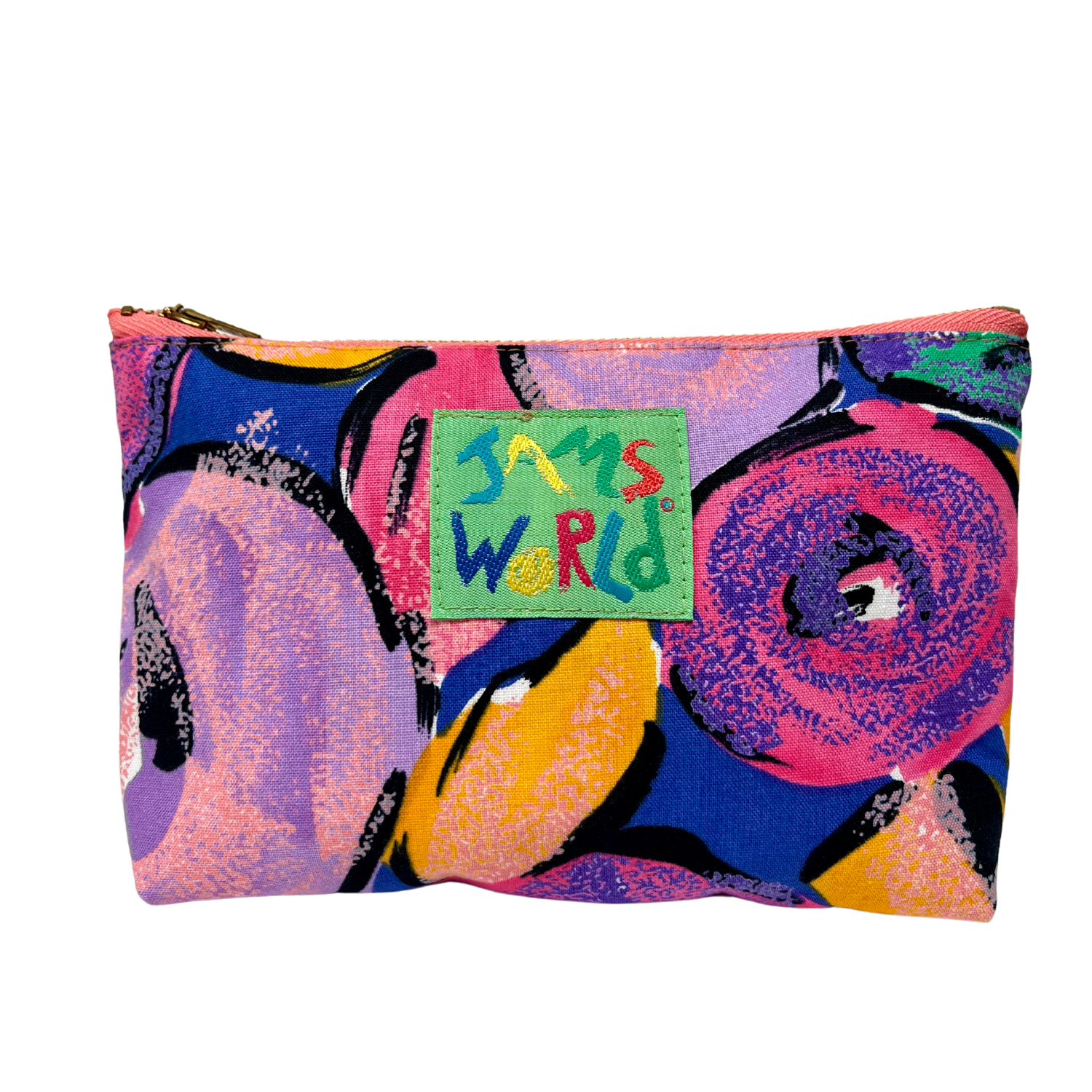 Jams World Go-To Lined Zip Pouch - Purple Bouquet