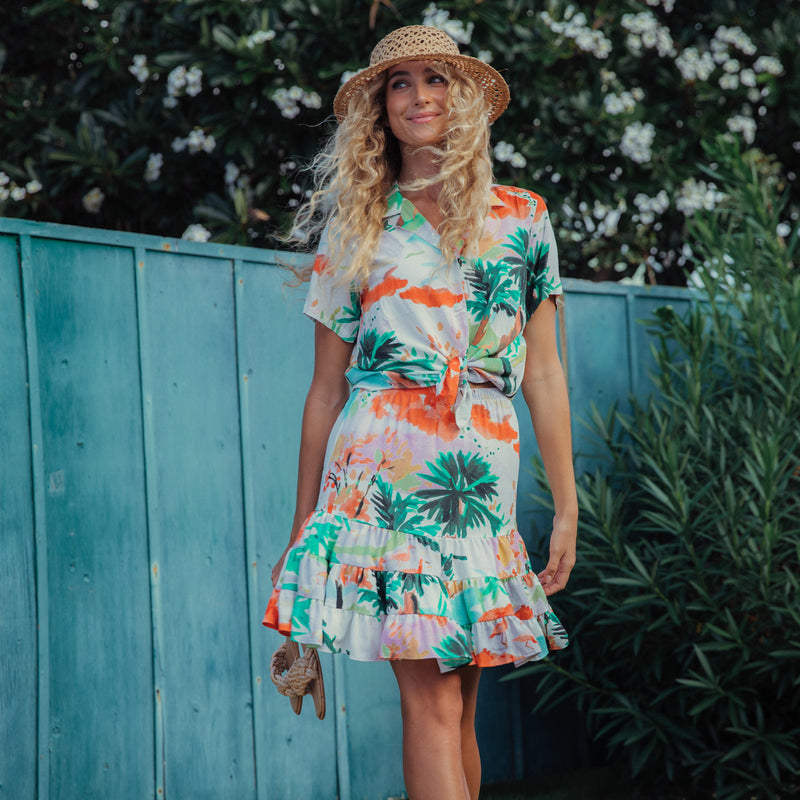 Hattie Skirt - Flamingo Beach