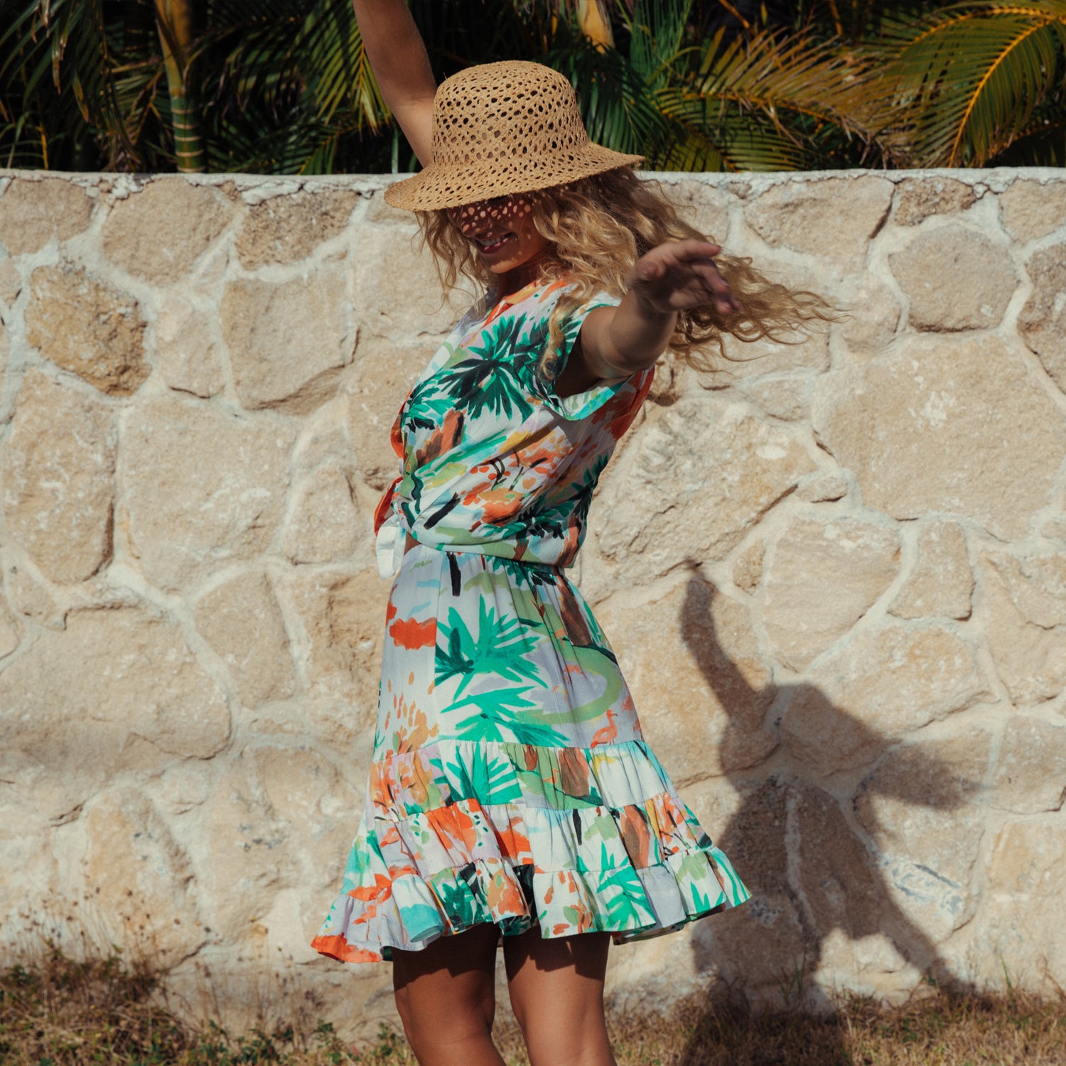 Hattie Skirt - Flamingo Beach