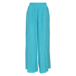 Solid Long Wide Leg Pants - Ocean