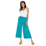 Solid Wide Leg Crop - Deep Sea