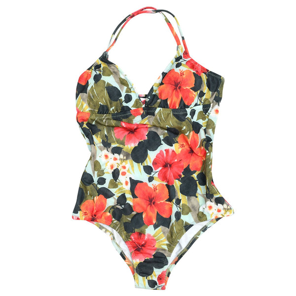 W's One Piece Triangle Cup Swimsuit - Hibiscus Palm – jamsworld.com