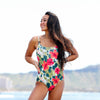 Women's One Piece Tank Swimsuit - Hibiscus Palm - jamsworld.com