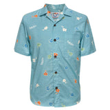 Men's Cotton Islander Shirt - Flower Daze Blue - jamsworld.com