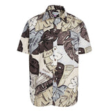 Men's Surf Line Hawaii Cotton Modern Fit Shirt - Tiki Leaf Gray - jamsworld.com