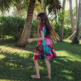 Girls' Hattie Dress: XS(4/5) - L(12/14) - Fire Sky