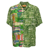 Men's Mix Print Shirt - Kahili Green